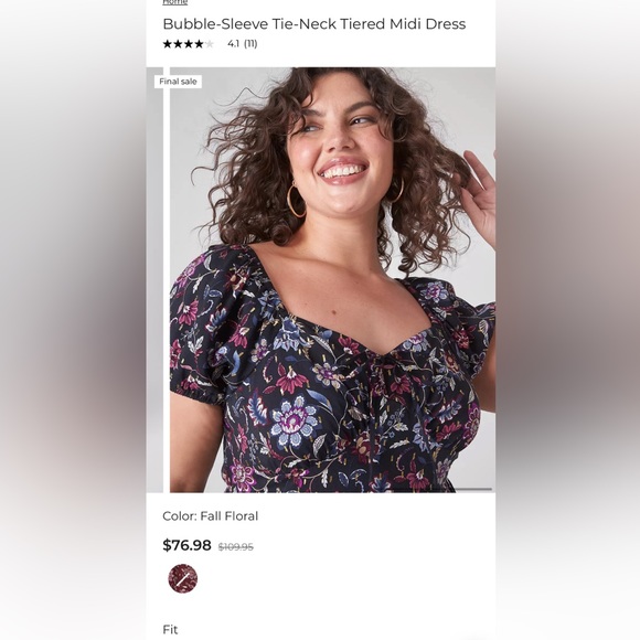 Lane Bryant Midi Floral Dress Size 24 - Picture 7 of 12